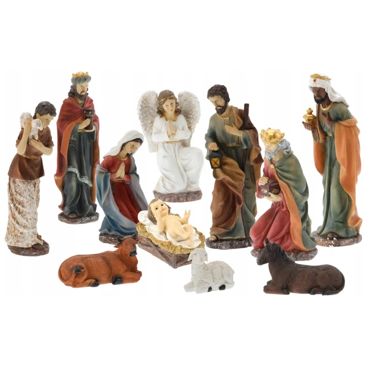 Figury do szopki 45 cm - zestaw 11 figur bożonarodzeniowych