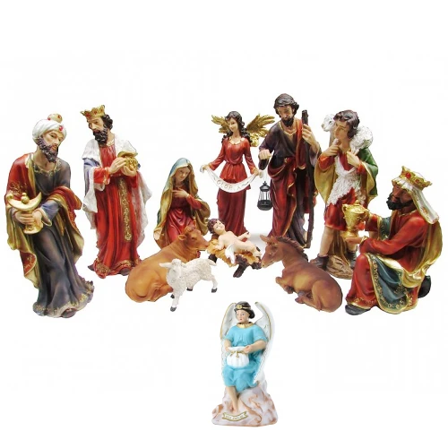 Figury do szopki 80 cm - zestaw 11 figur + anioł skarbonka 38 cm