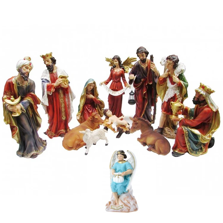 Figury do szopki 80 cm - zestaw 11 figur + anioł skarbonka 38 cm