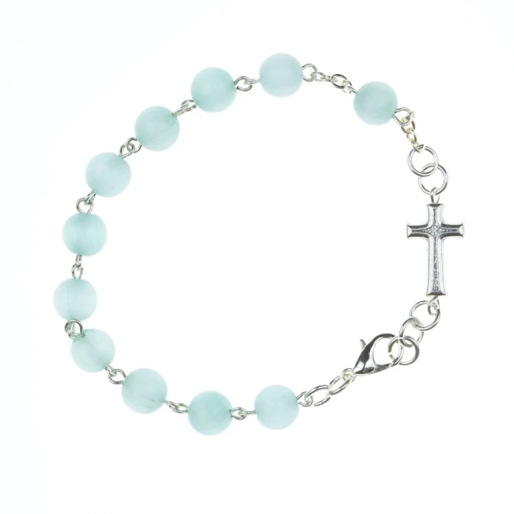 Bransoletka różaniec akwamaryn