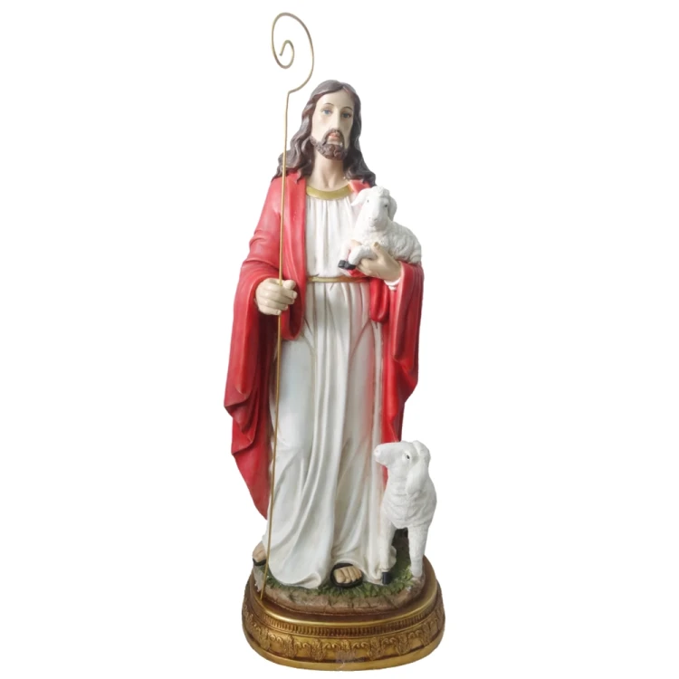 Jezus Dobry Pasterz 100 cm - figura ze szklanymi oczami