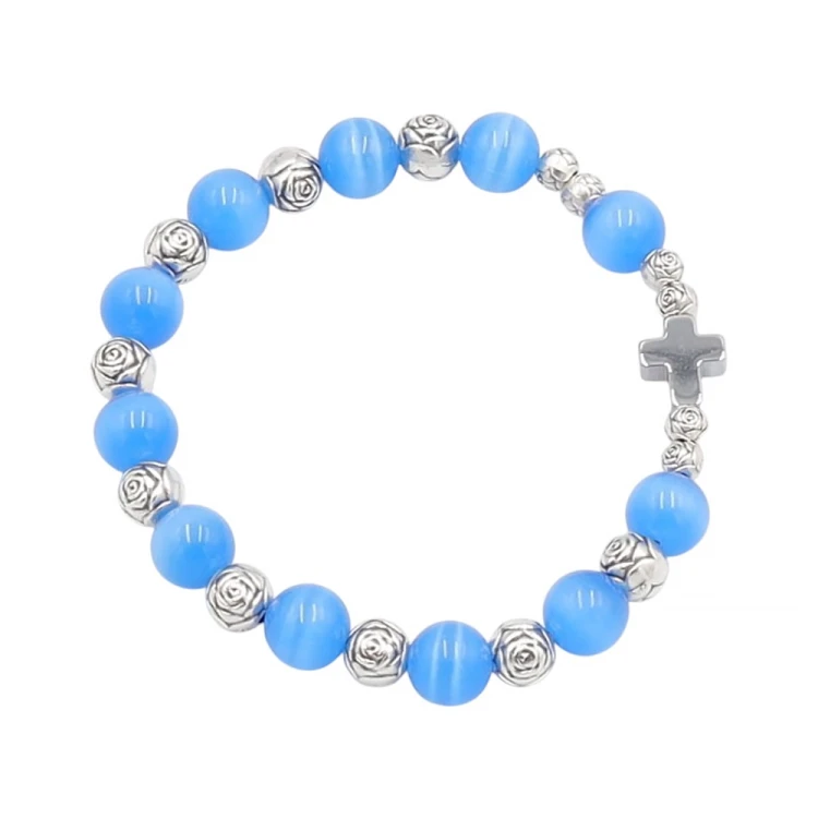 Bransoletka kocie oko aqua 8 mm