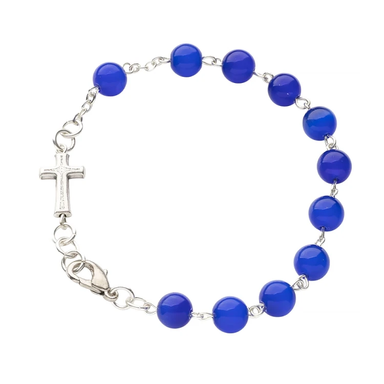 Bransoletka kocie oko szafirowe 8 mm