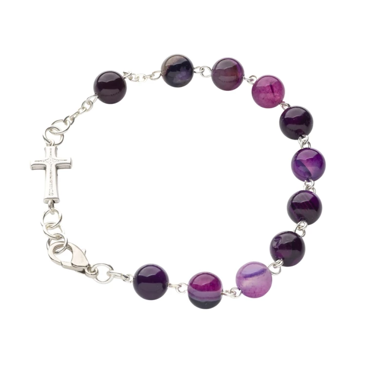 Bransoletka agat fioletowy 8 mm