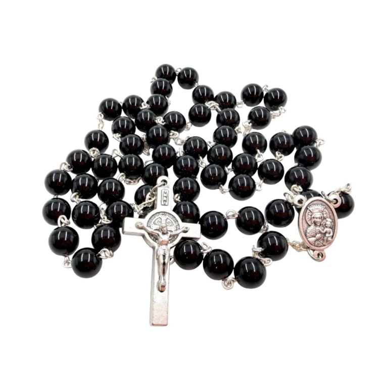 Różaniec z naturalnego onyksu