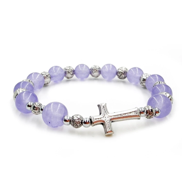 Bransoletka marmurek fuksjowy 8 mm