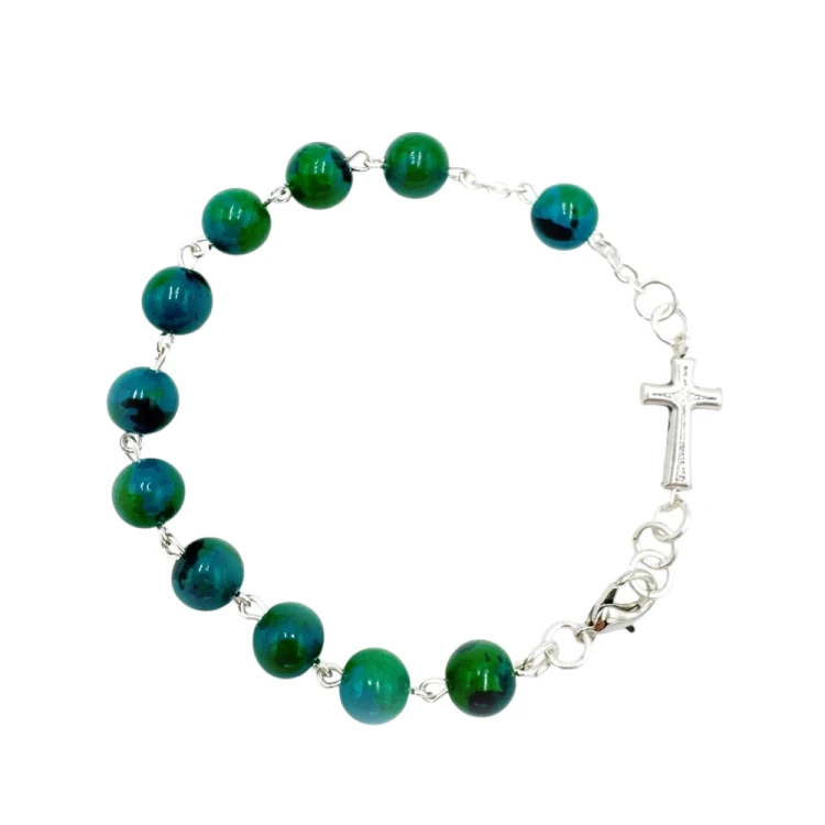 Bransoletka różaniec chryzokola