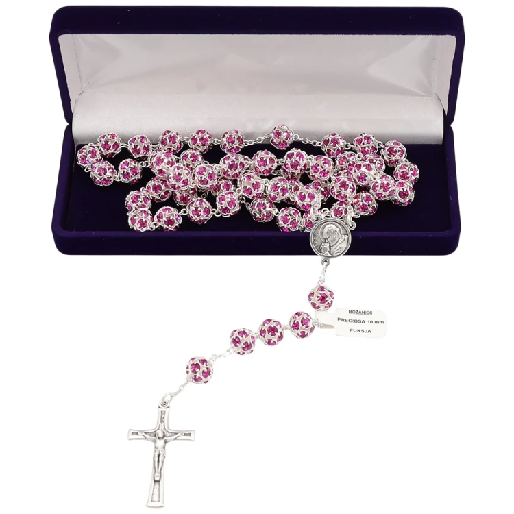 Różaniec Preciosa fuksja 10 mm