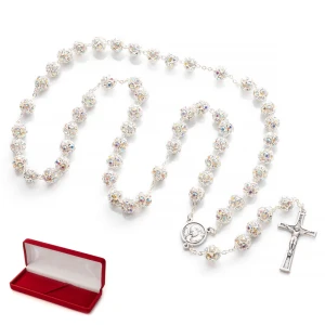 Różaniec Preciosa kryształ AB 10 mm