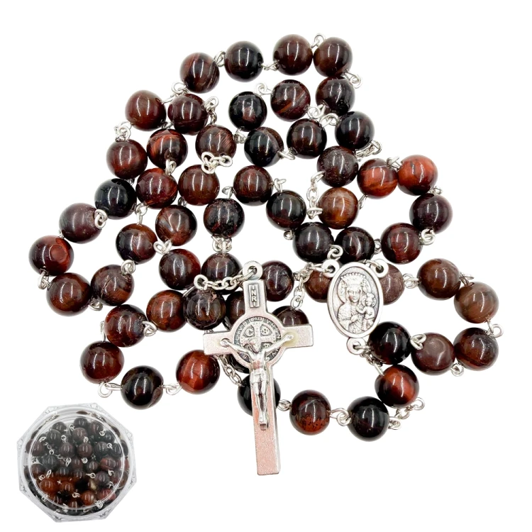 Różaniec z naturalnego bawolego oka