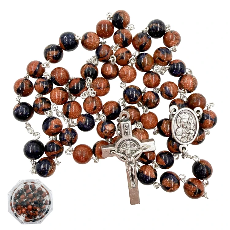 Różaniec z naturalnego piasku pustyni i nocy kairu