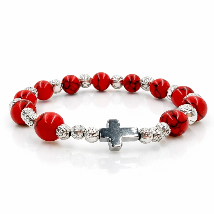 Bransoletka z howlitu czerwonego