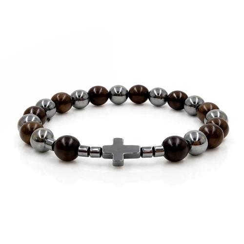 Bransoletka z gruszy chińskiej i hematytu