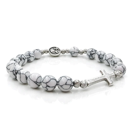 Bransoletka z howlitu białego