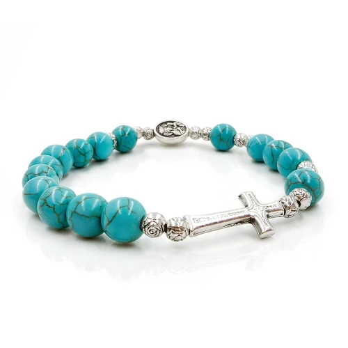 Bransoletka z howlitu turkusowego