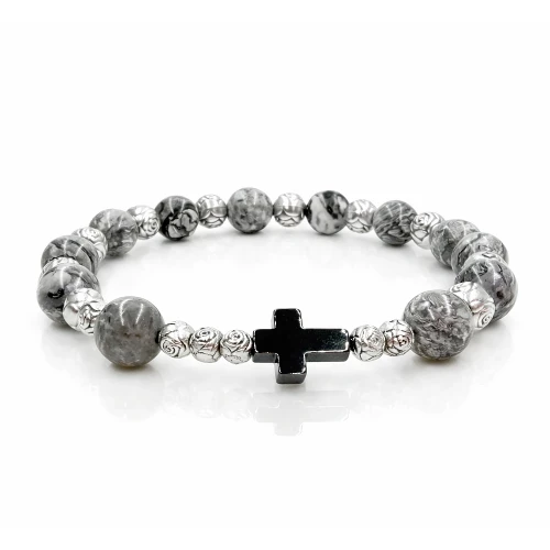 Bransoletka z jaspisu szarego