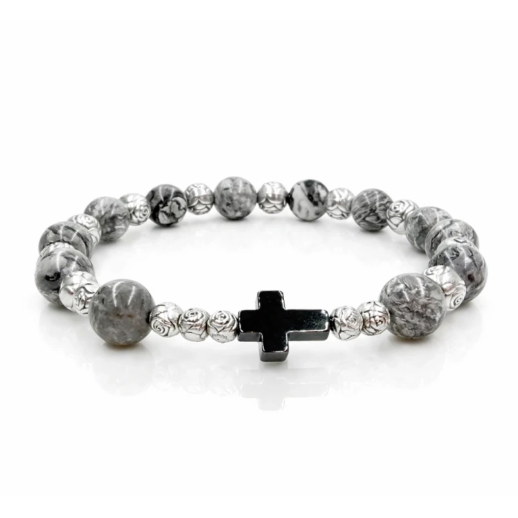 Bransoletka z jaspisu szarego