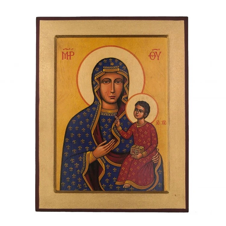 Ikona Matka Boska Częstochowska - jasne tło