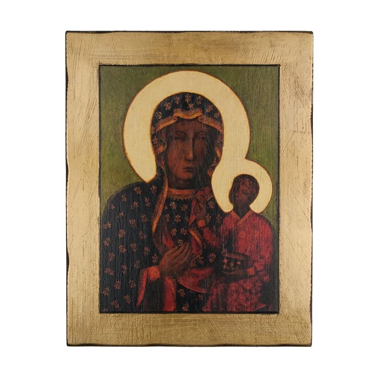 Ikona Matka Boska Częstochowska w złotej ramie