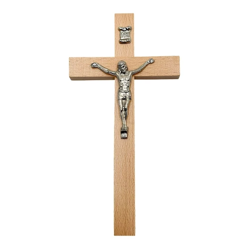 Krzyż drewniany prosty jasny 20 cm