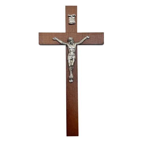 Krzyż drewniany prosty ciemny 20 cm