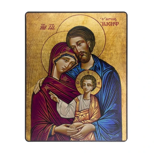 Ikona Świętej Rodziny pozłacana