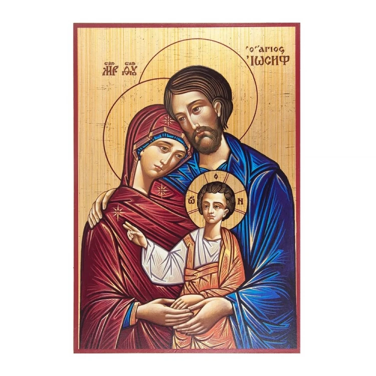 Ikona Świętej Rodziny na desce