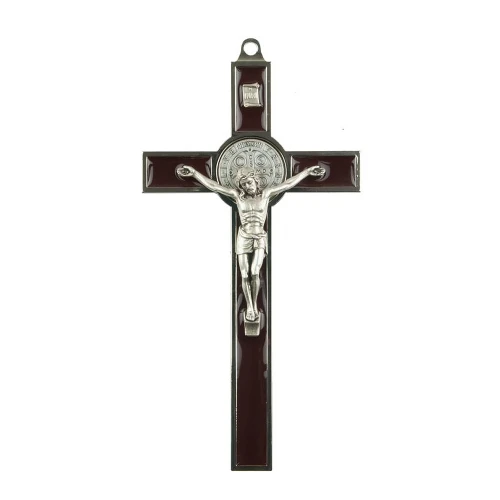 Krzyż Św. Benedykta brązowy metalowy 20 cm