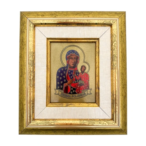 Obraz Ikona Matka Boska Częstochowska grawerowana NIMB 18 x 21 cm