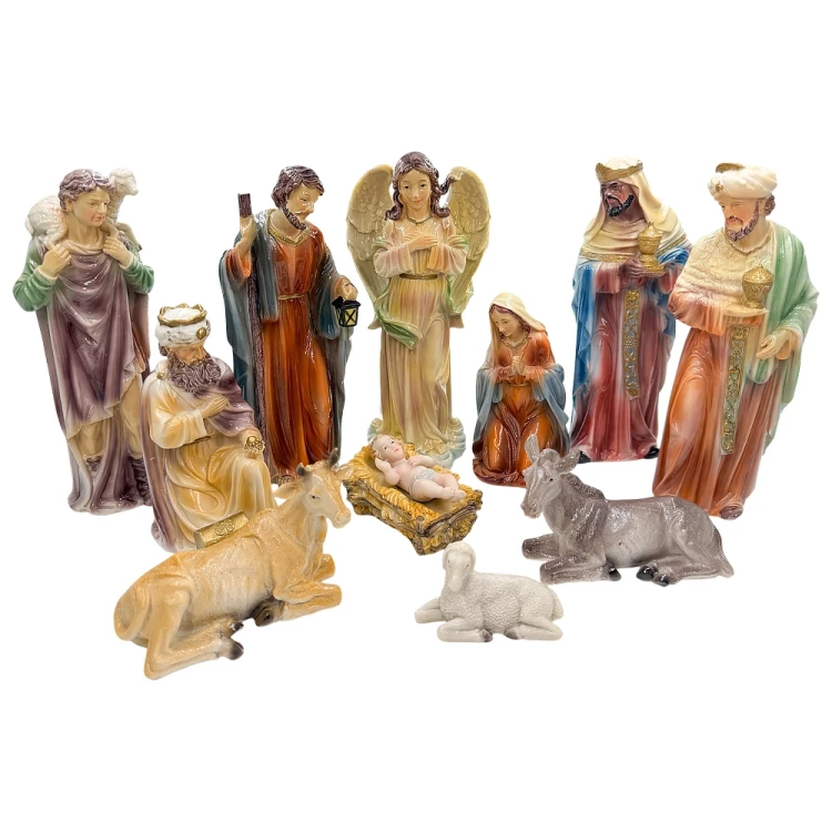 Figury do szopki 20 cm - zestaw 11 figur imitacja porcelany