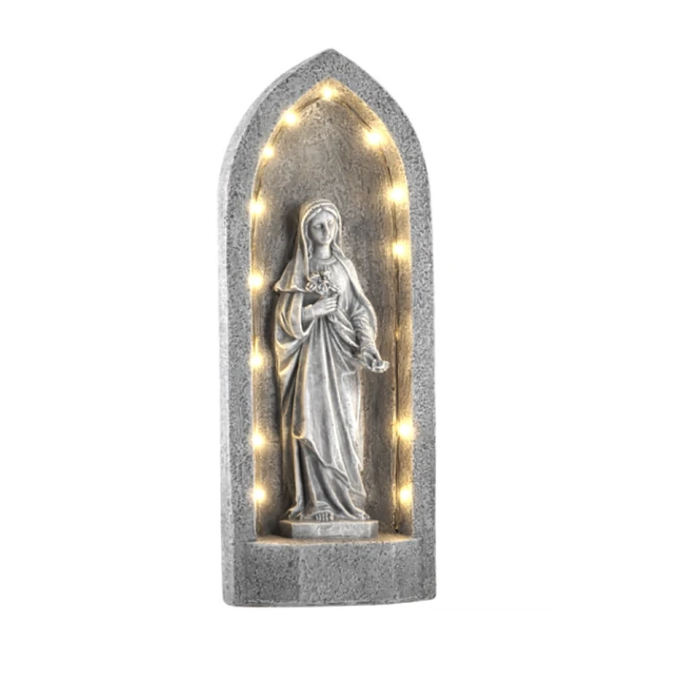 Maryja w kapliczce LED - figura podświetlana 30 cm