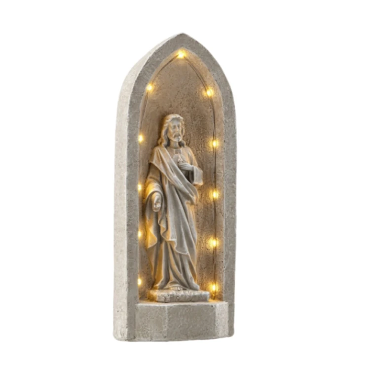 Jezus w kapliczce LED 52 cm - figura na grób