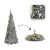 Choinka sztuczna 180 cm składana z ozdobami srebrna podświetlana - 150 lampek LED