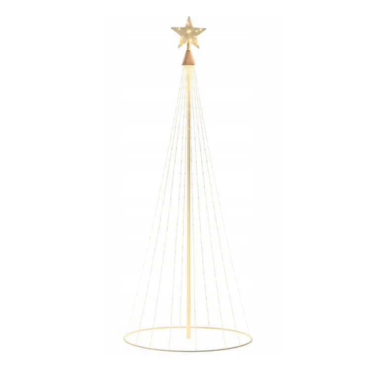 Choinka stożkowa 300 cm podświetlana LED - ciepły biały 458 lampek