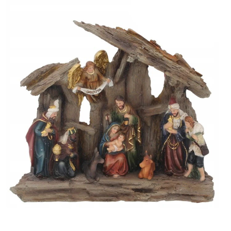 Szopka bożonarodzeniowa kamienna LED 23,5 x 7 x 20,5 cm