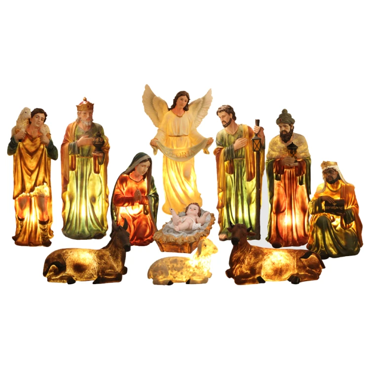 Figury do szopki 100 cm podświetlane - zestaw 11 figur