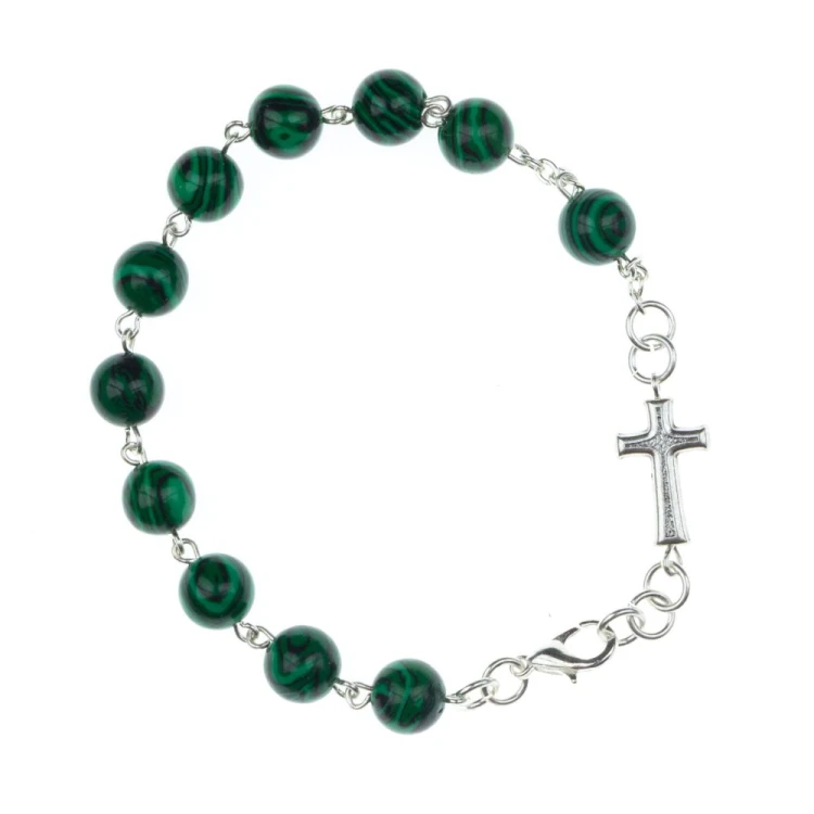 Bransoletka różaniec malachit