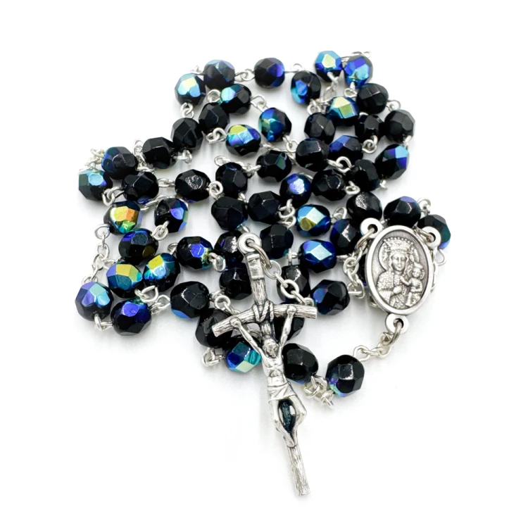 Różaniec kryształowy czarny