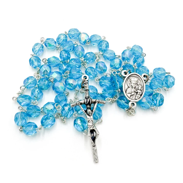 Różaniec kryształowy błękitny