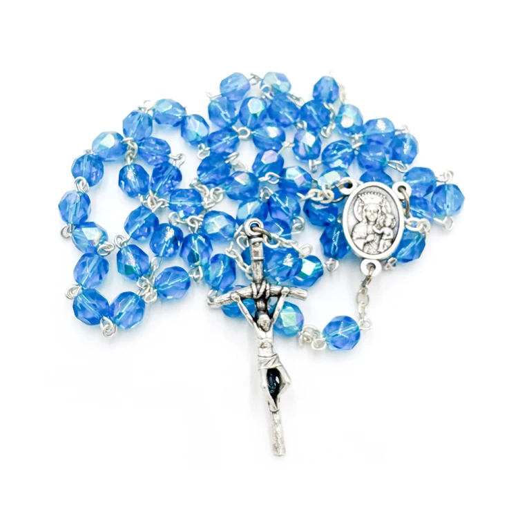 Różaniec kryształowy niebieski