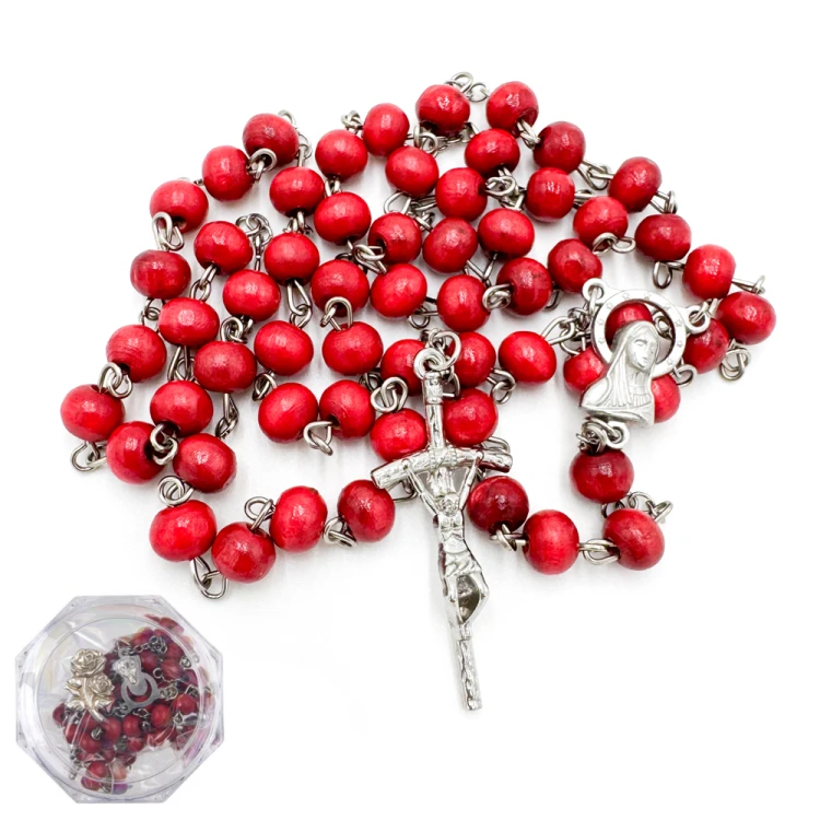 Różaniec zapachowy o zapachu róży z pudełkiem okrągłym