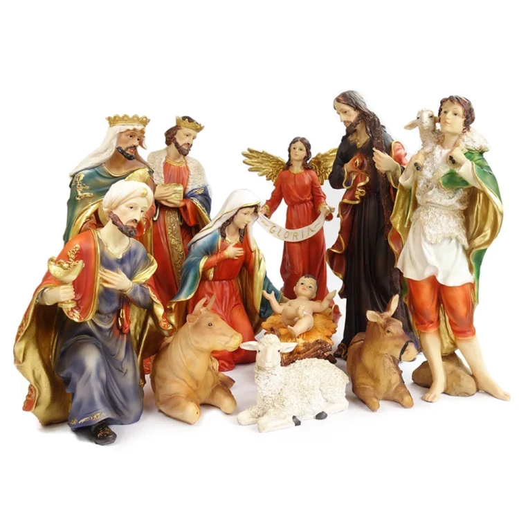 Figury do szopki 45 cm - zestaw 11 figur kolorowych