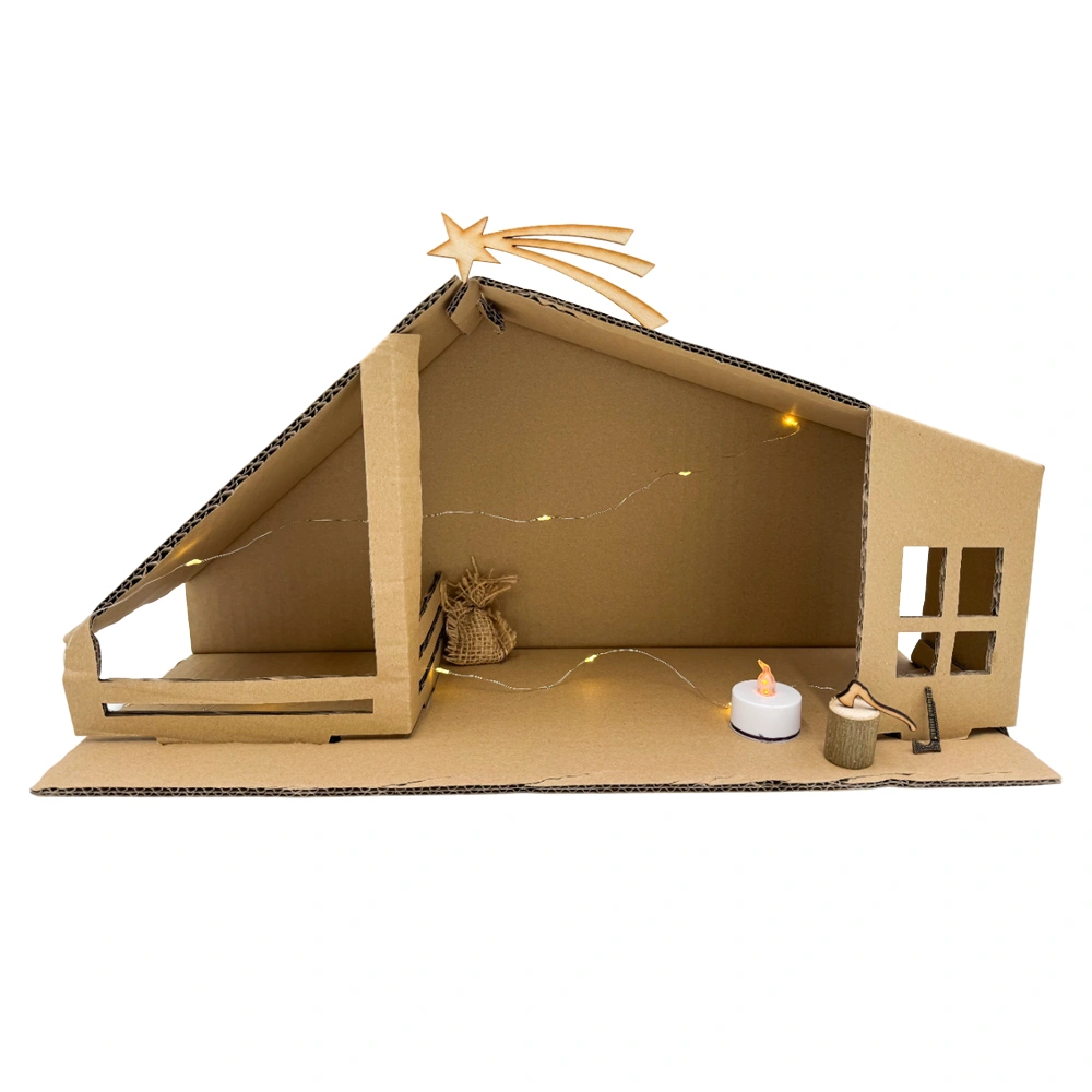 Szopka do samodzielnego złożenia z oświetleniem i dodatkami