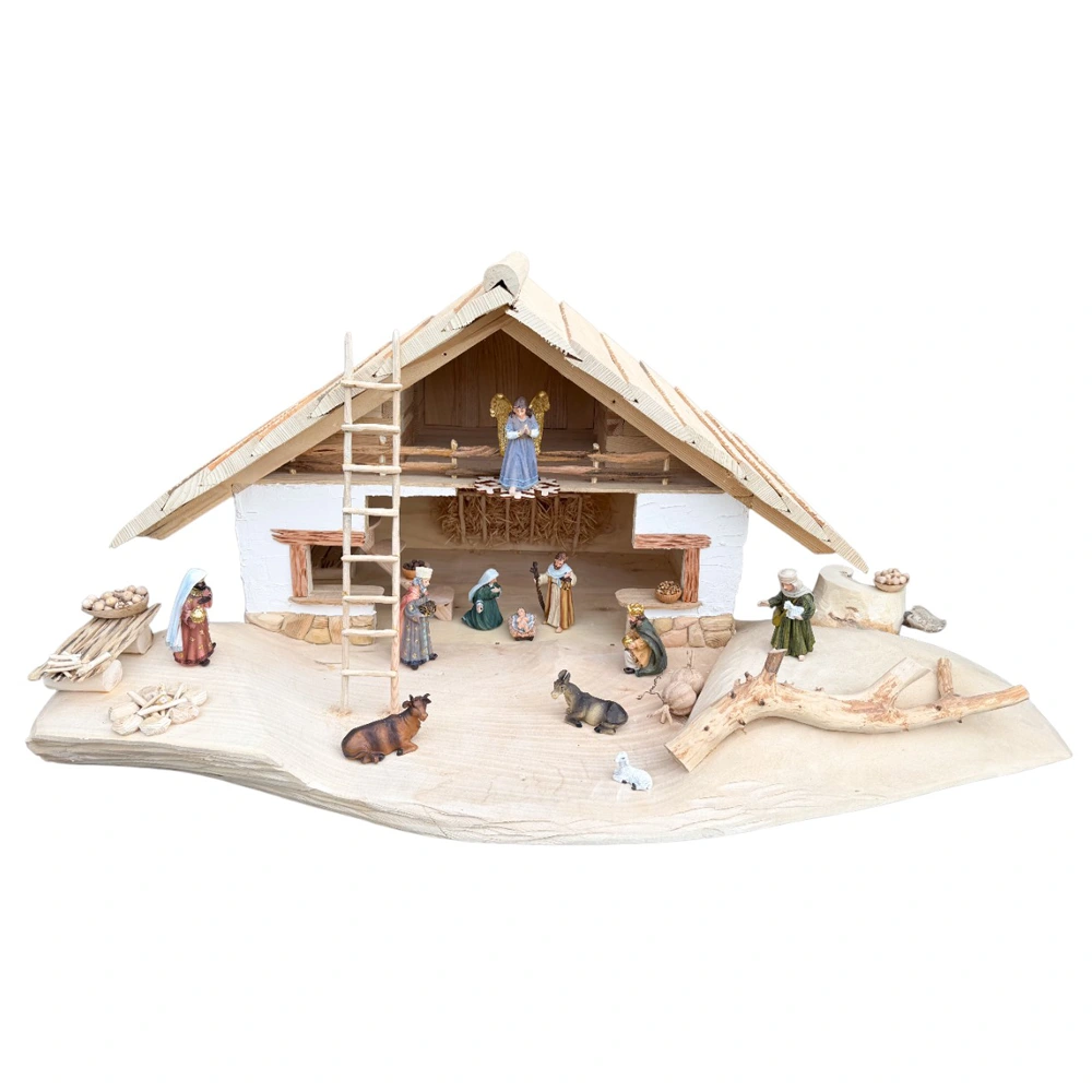 Szopka bożonarodzeniowa drewniana 105 cm - rękodzieło premium